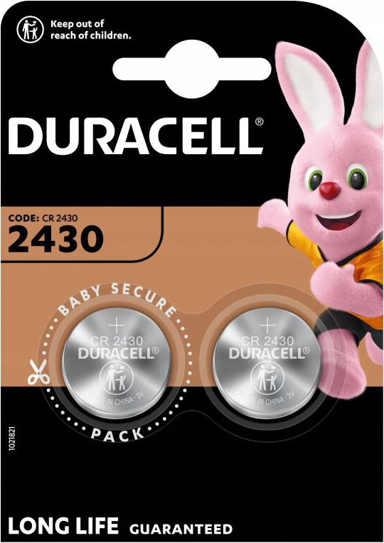 2 Duracell CR2430 knoopcel batterijen