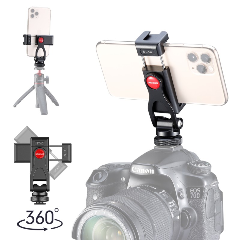 Ulanzi ST-10 draaibare telefoonhouder met cold shoe mount