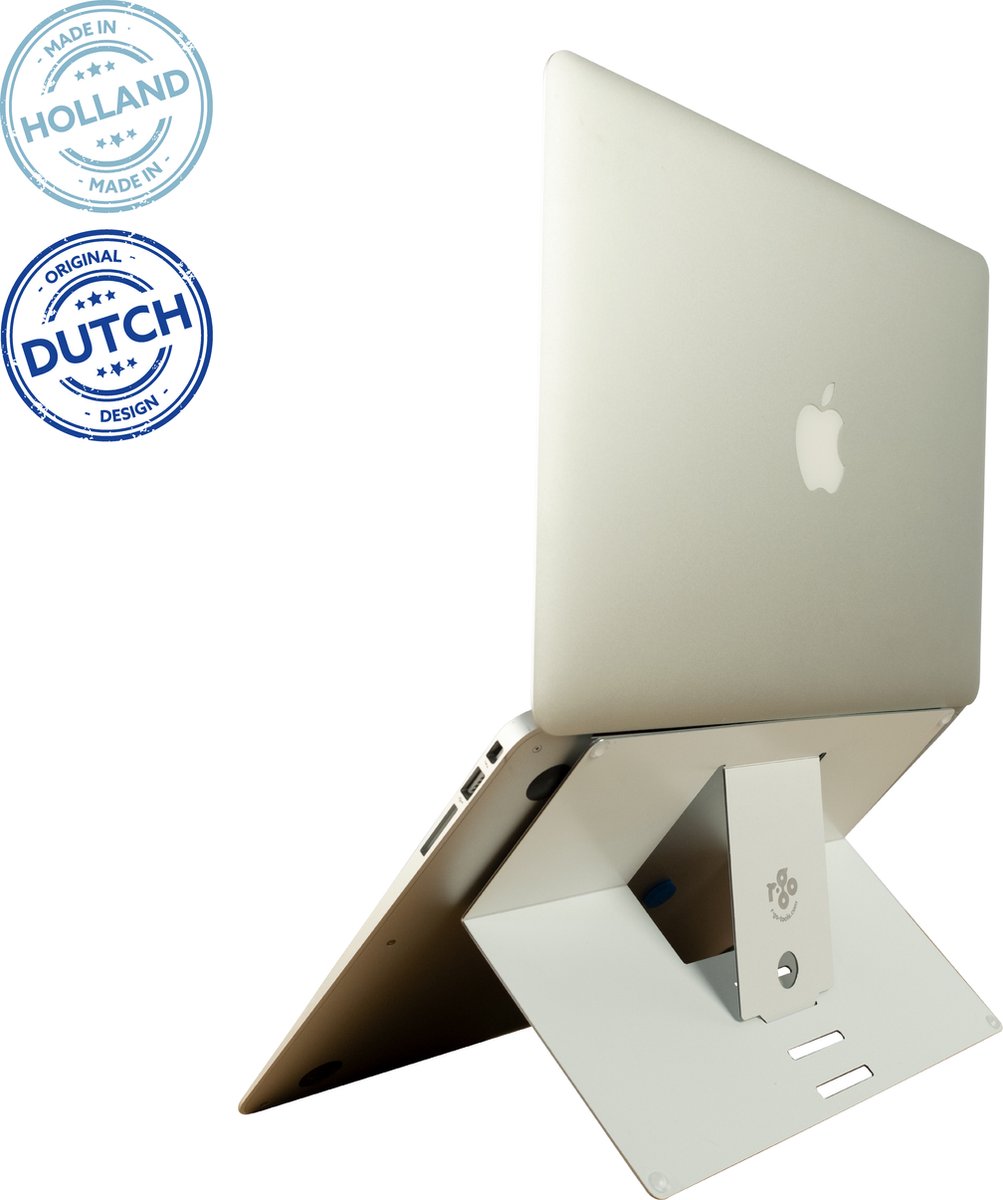 R-Go Riser Attachable - Laptopstandaard - Zelfklevend - Ergonomisch - Verstelbaar - Aluminium - Wit