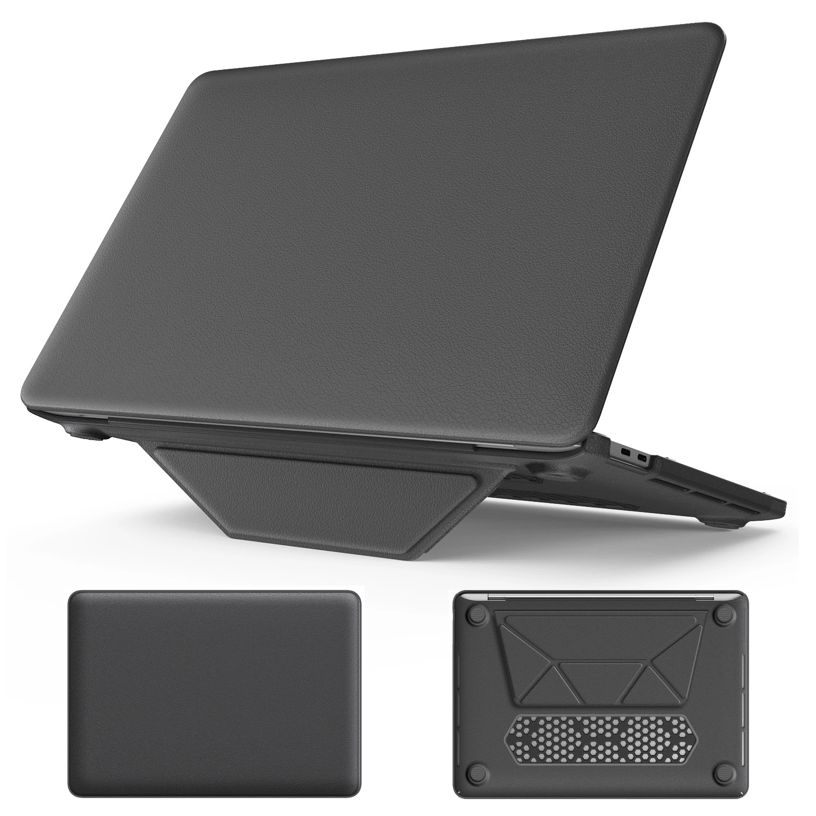 Turtle Shift vegan leer Laptopcover MacBook Pro 13 inch - 2022 / 2020 / 2019 / 2018 / 2017 - Grijs
