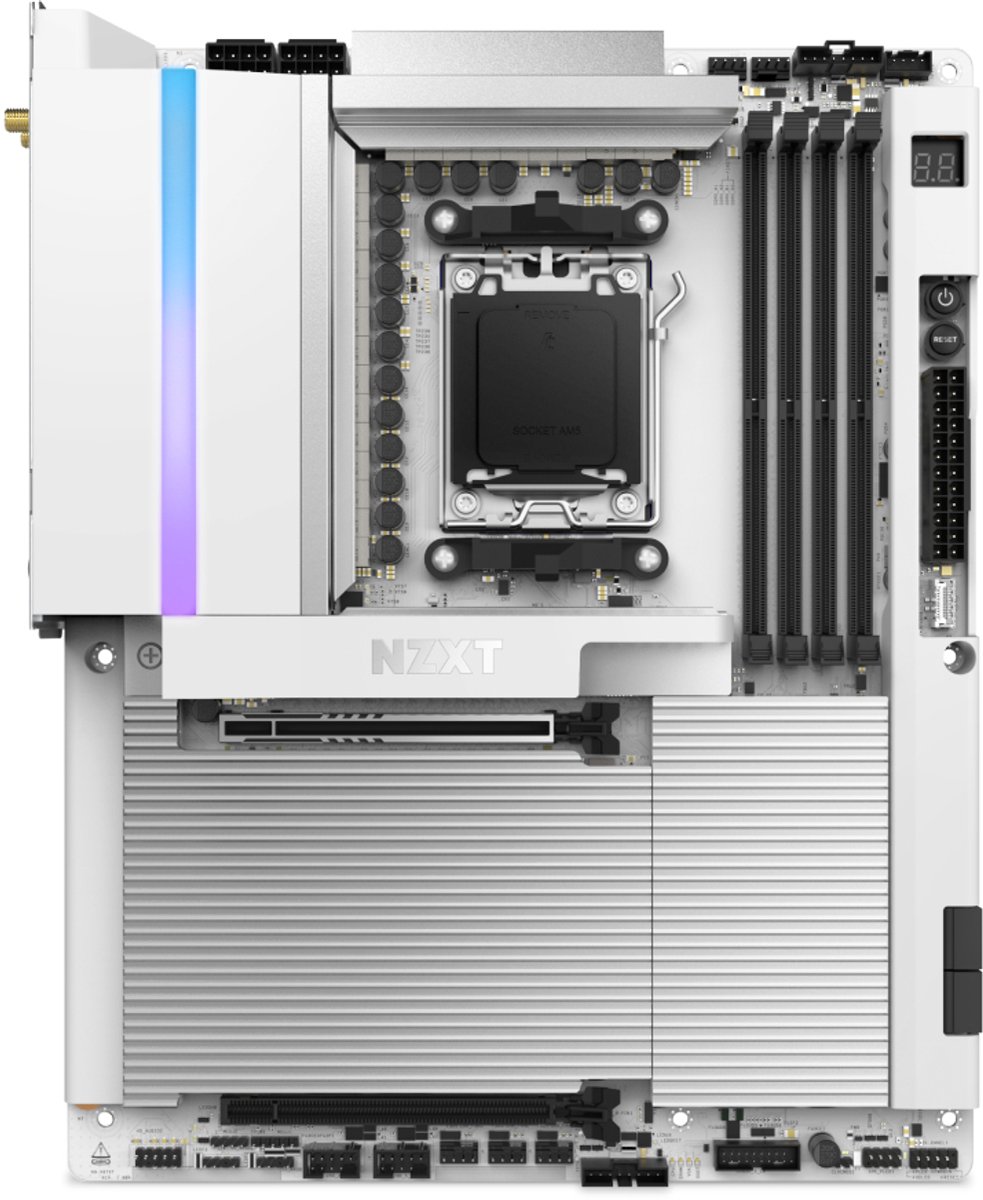 NZXT N9 X870E Wit - Moederbord - ATX - Socket AM5 - AMD X870E - DDR5 - Ethernet 5Gbps - Wi-Fi 7 - Bluetooth 5.4