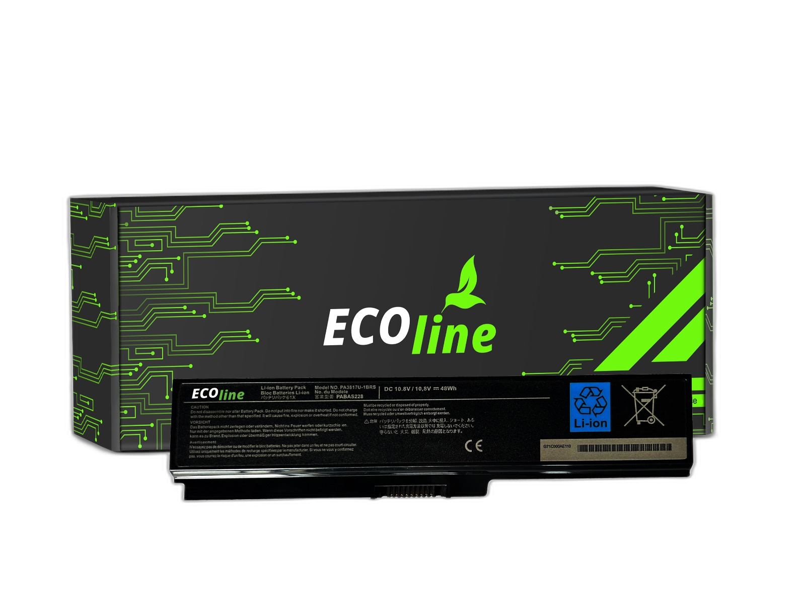 EcoLine - PA3817U-1BRS Batterij Compatibel Met De Toshiba Satellite C650 C650D C660 C660D L650D L655 L750 PA3817U-1BRS / 11.1V 4400mAh