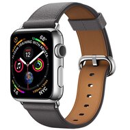 Classic lederen bandje - Grijs - Geschikt voor Apple Watch 44mm / 45mm / 46mm / 49mm