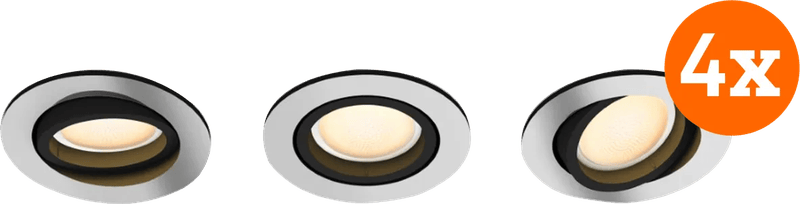 Philips Hue Milliskin inbouwspot White Ambiance - rond - Aluminium - 12-pack