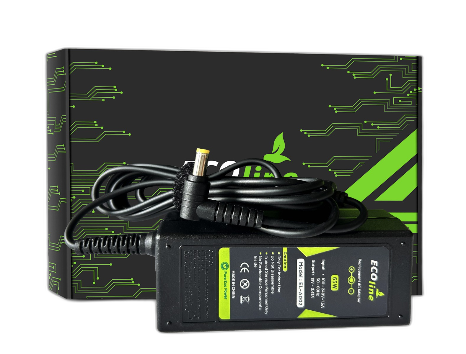 EcoLine - Oplader / AC Adapter - Compatibel Met De Acer Aspire 5741G 5742 5742G E1-521 E1-531 E1-531G E1-570 E1-571 E1-571G - 19V 3.42A 65W