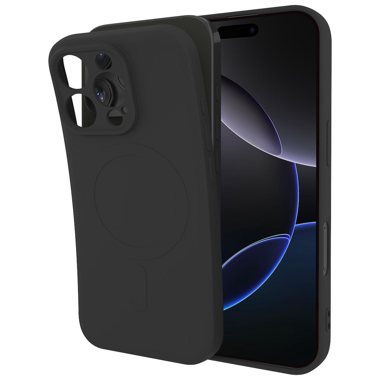 Just in Case Premium Liquid Color TPU Case Magsafe voor Apple iPhone 16 Pro Telefoonhoesje Zwart