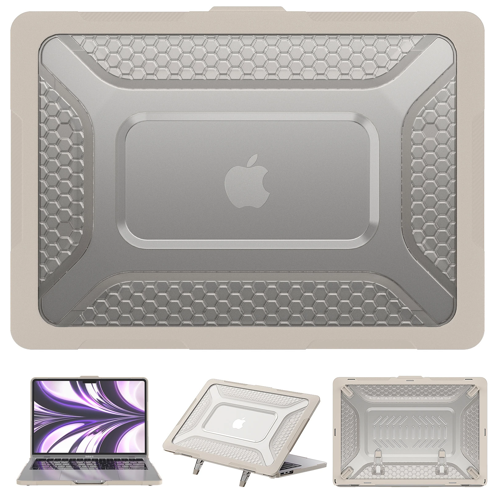 Turtle Shift Laptopcover Shield MacBook Air 13.6 inch 2022 / 2024 M3 / 2025 M4 / 2026 M5 - Beige