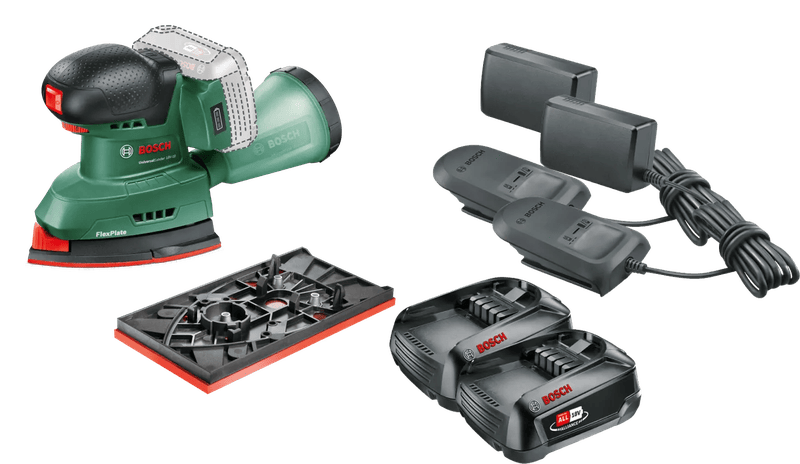 Bosch Universal Sander 18V-10 2,5 Ah Accu (2x) Starterspakket