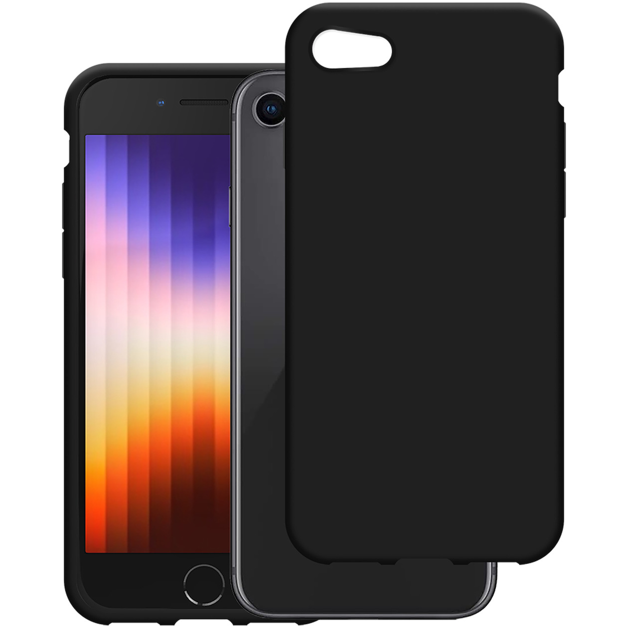 Just in Case Soft TPU Case voor Apple iPhone SE 2022 Telefoonhoesje Zwart