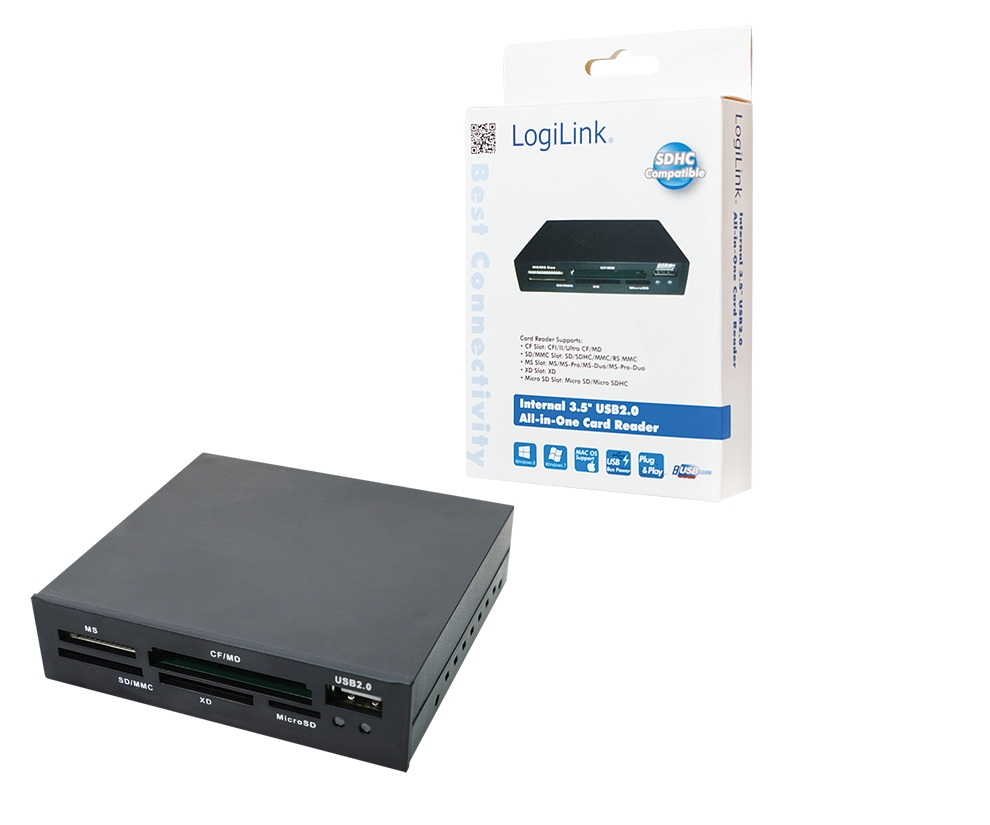 LogiLink USB 2.0 kaartlezer 3,5 inch