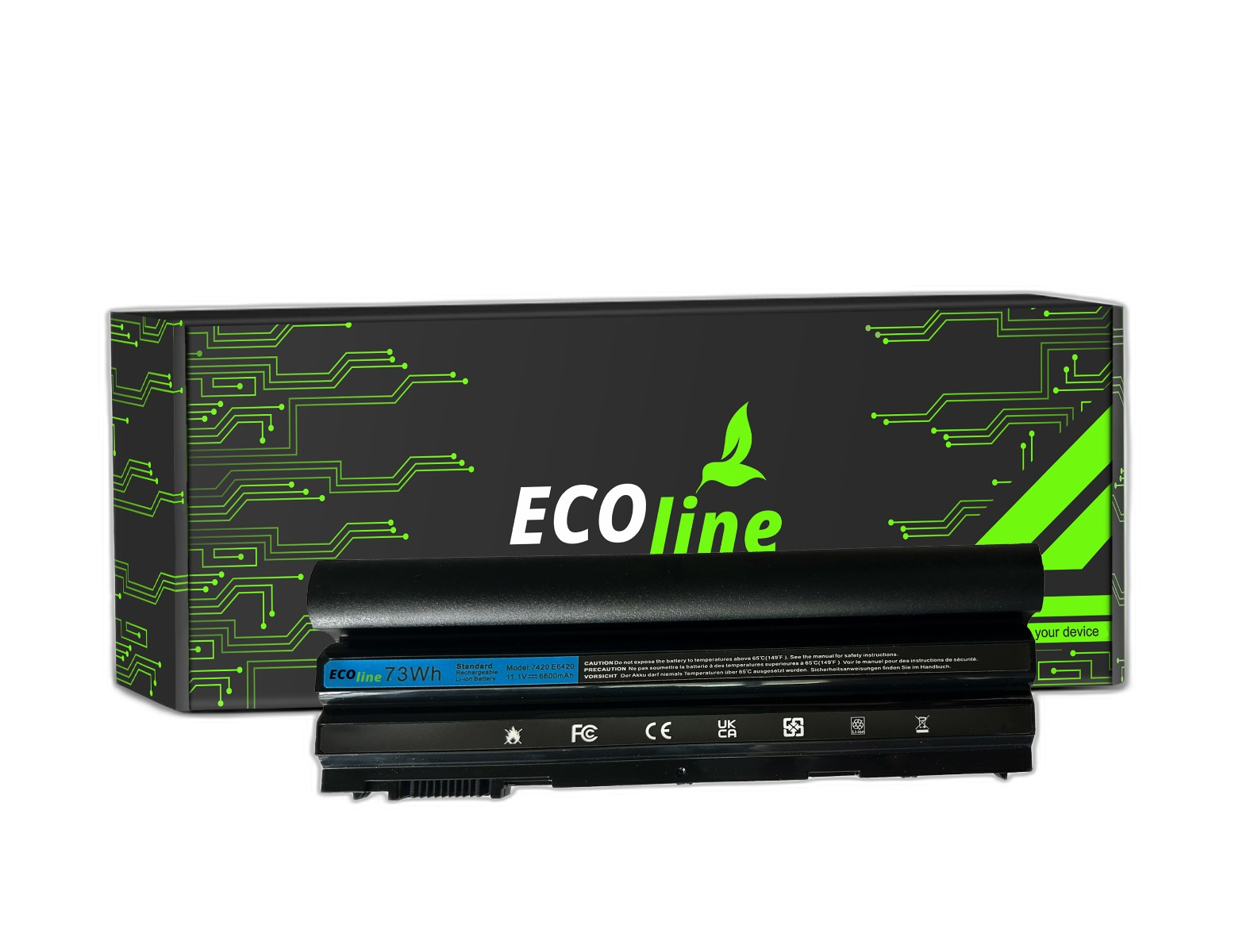 EcoLine - 8858X T54FJ M5Y0X Batterij Compatibel Met De Dell Latitude E5520 E6420 E6520 E6530 / 11.1V 4400mAh