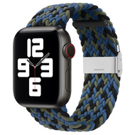 Braided nylon bandje - Multicolor Dark - Geschikt voor Apple Watch 44mm / 45mm / 46mm / 49mm