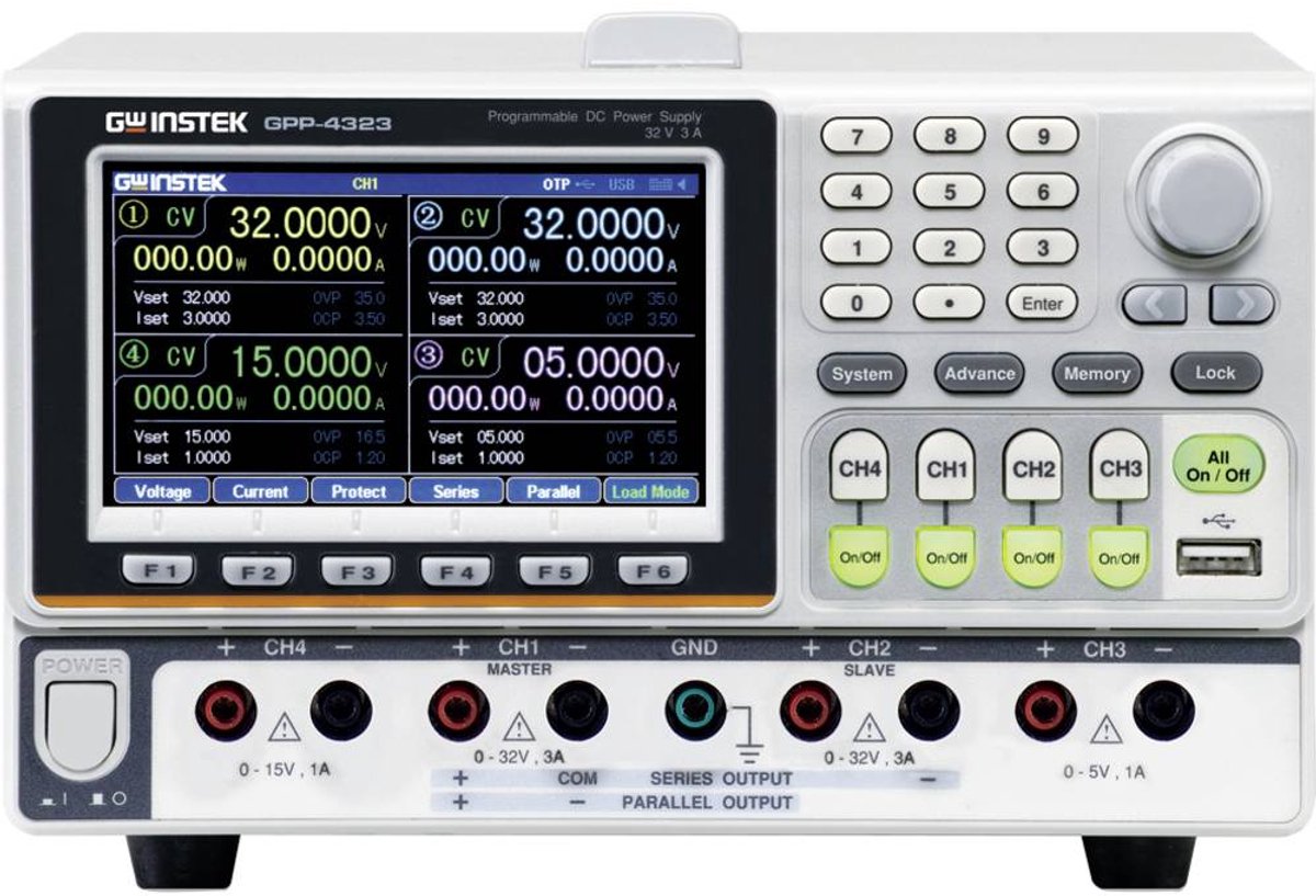 GW Instek GPP-4323 Labvoeding, regelbaar 0 - 32 V 0 - 3 A RS232, USB Programmeerbaar Aantal uitgangen: 4 x