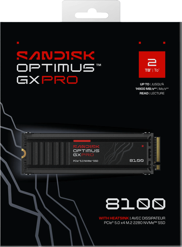 SANDISK Optimus GX PRO 8100 2TB Heatsink PCIe 5.0 NVMe SSD