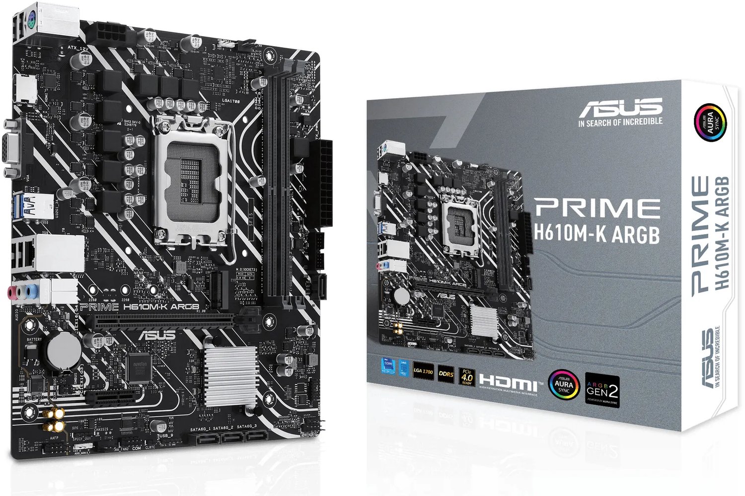 ASUS PRIME H610M-K ARGB Intel H610 LGA 1700 micro ATX