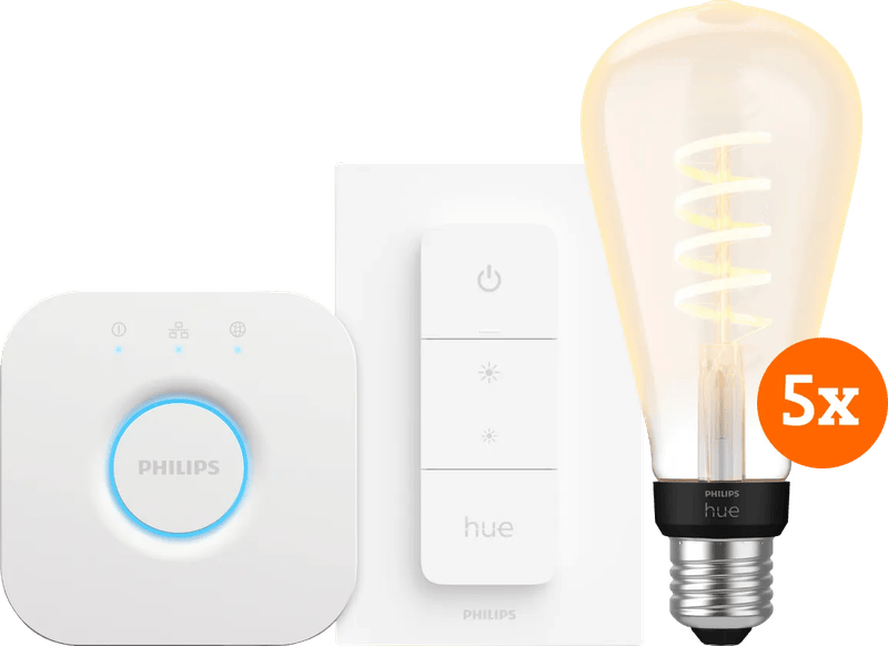 Philips Hue Filament White Ambiance Edison XL 5-Pack Startpakket