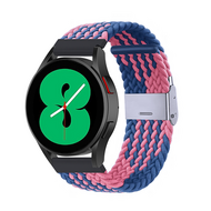 Braided nylon bandje - Blauw / roze - Huawei Watch 5 - 46mm