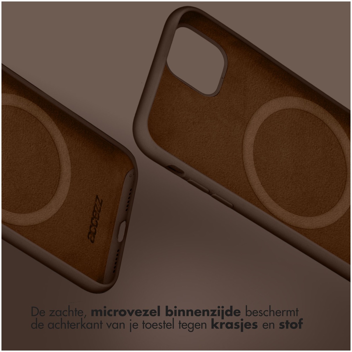 Accezz Liquid Silicone Backcover met MagSafe voor Samsung Galaxy S25 Plus Telefoonhoesje Bruin