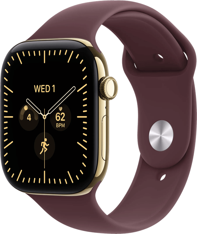 Apple Watch Series 12 Cellular 46mm Titanium Goud Sport Band M/L