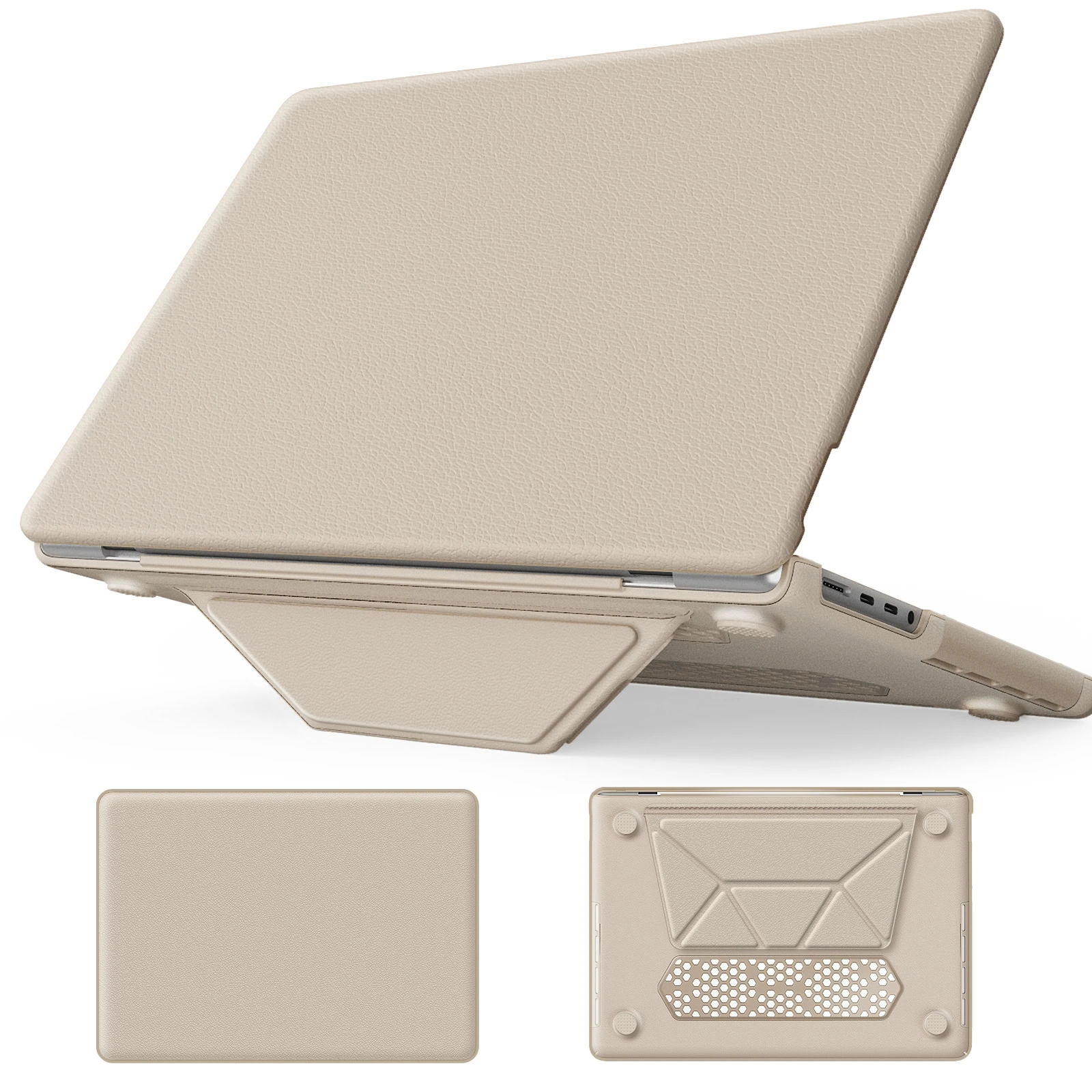 Turtle Shift vegan leer Laptopcover MacBook Pro 14 inch 2026 / 2025 / 2024 / 2023 / 2021 - Beige