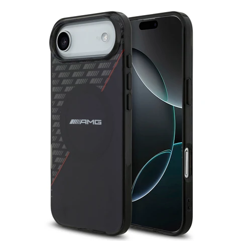 AMG iPhone Air Backcover hoesje - Magsafe - Double Layer - Red Line - Zwart