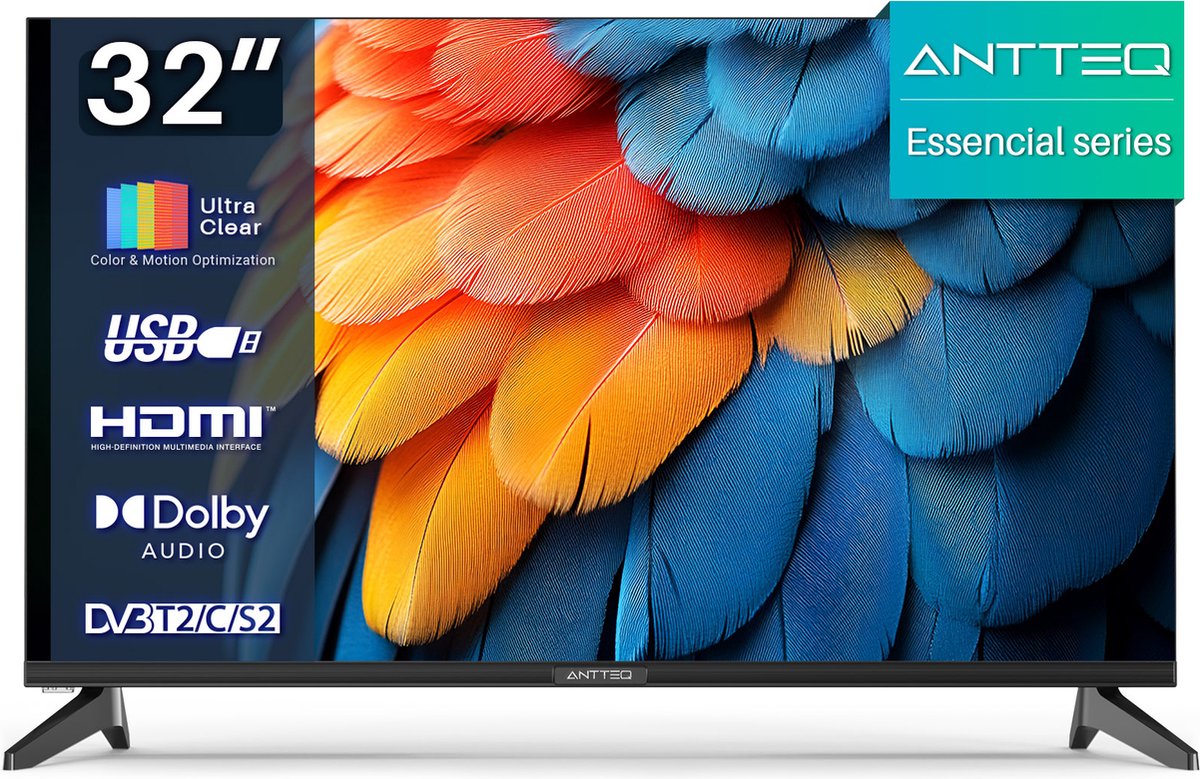 ANTTEQ E32-AH1.Q1L - 32 Inch LED TV (81 cm) - HD Ready - Hotelmodus & Triple Tuner