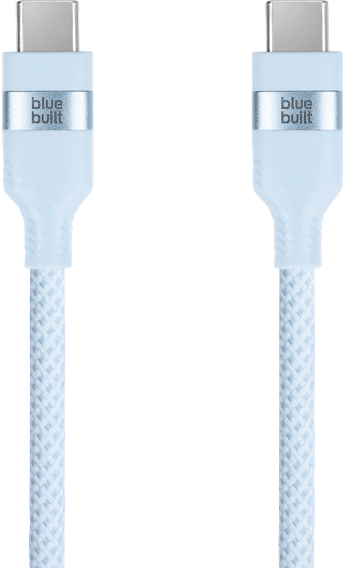 BlueBuilt Usb C naar Usb C Kabel 1,5m Nylon Lichtblauw