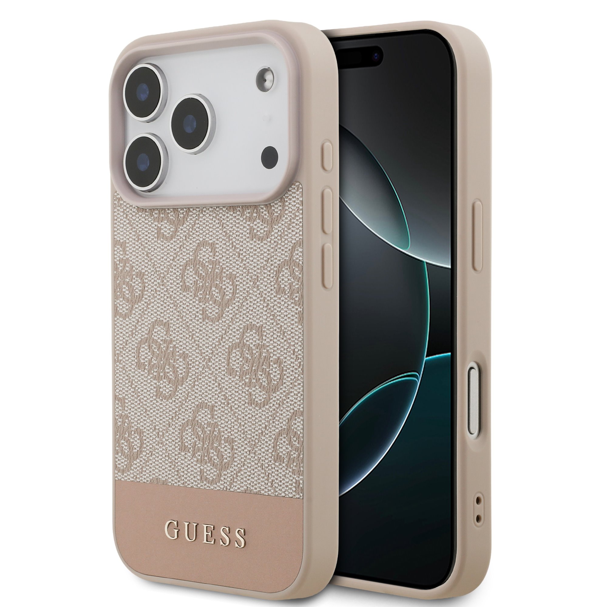 Guess PU 4G Stripe Hoesje iPhone 17 Pro / 18 Pro - Roze