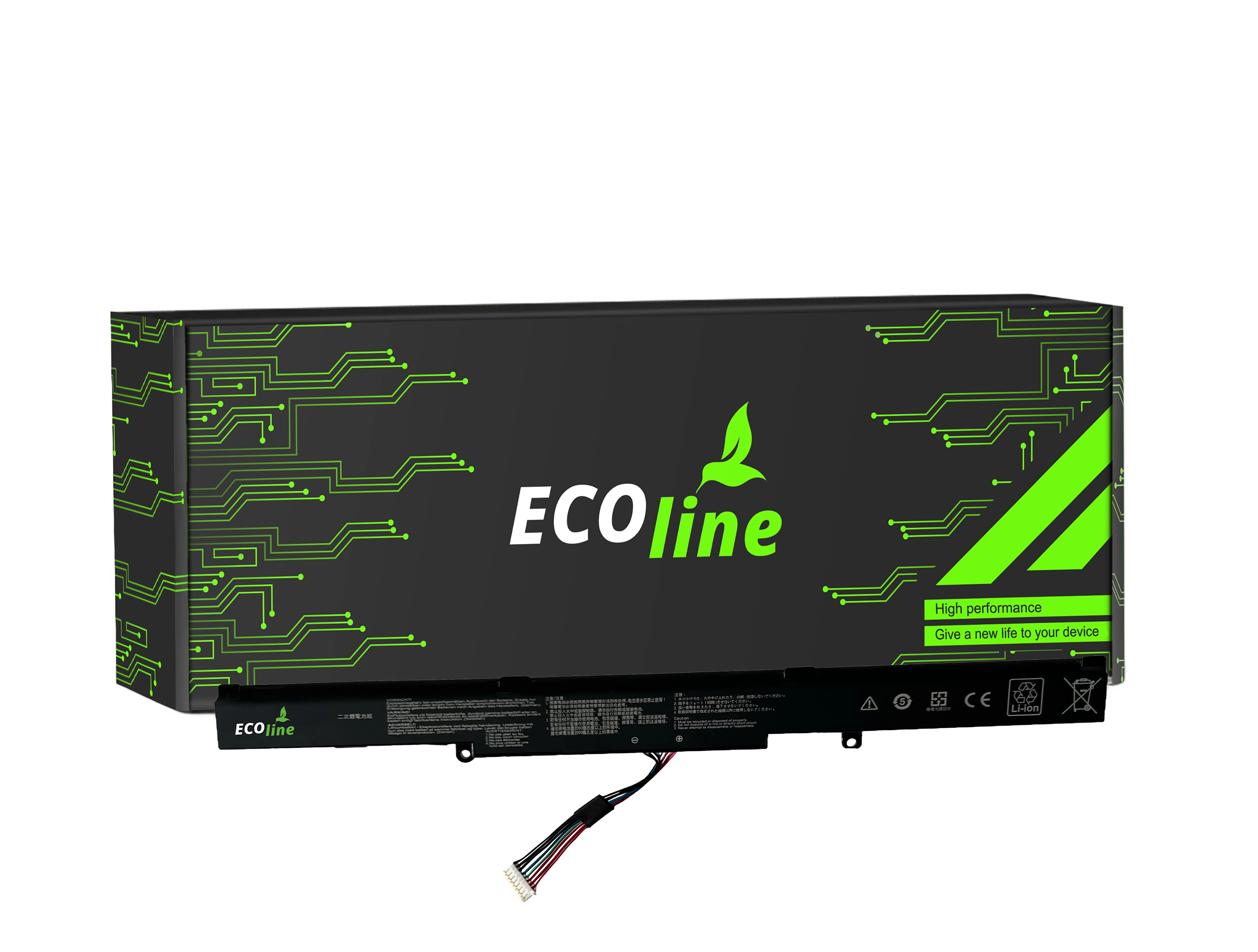 EcoLine - A41N1501 Batterij Compatibel Met De Asus ROG GL752 GL752V GL752VW Asus VivoBook Pro N552 N552V N552VW N552VX N752 N752V N752VX / 15V 3200mAh