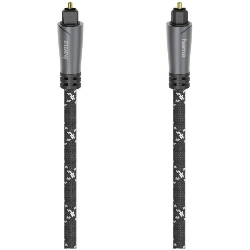 Hama Optische audiokabel, ODT-stekker (Toslink), metaal, 1,5 m Luidspreker kabel Zwart