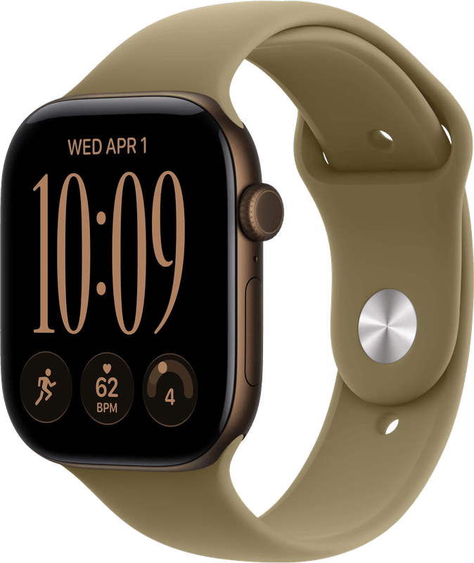 Apple Watch Series 12 Cellular 46mm Donkerbrons Sportband S/M