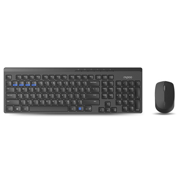 Rapoo 8100M Multi-mode Wireless Desktop Set Toetsenbord Zwart