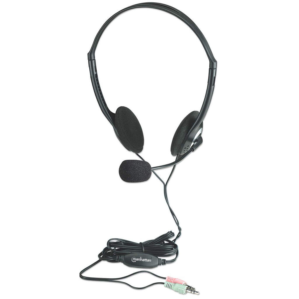 Manhattan stereo headset zwart