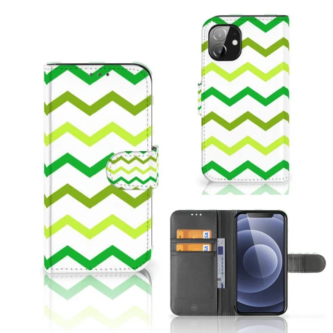 Apple iPhone 12 Mini | Telefoon Hoesje | Zigzag Groen