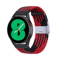 Braided nylon bandje - Rood / zwart - Huawei Watch GT 6 / GT 7 / GT 6 pro / GT 7 pro - 46mm