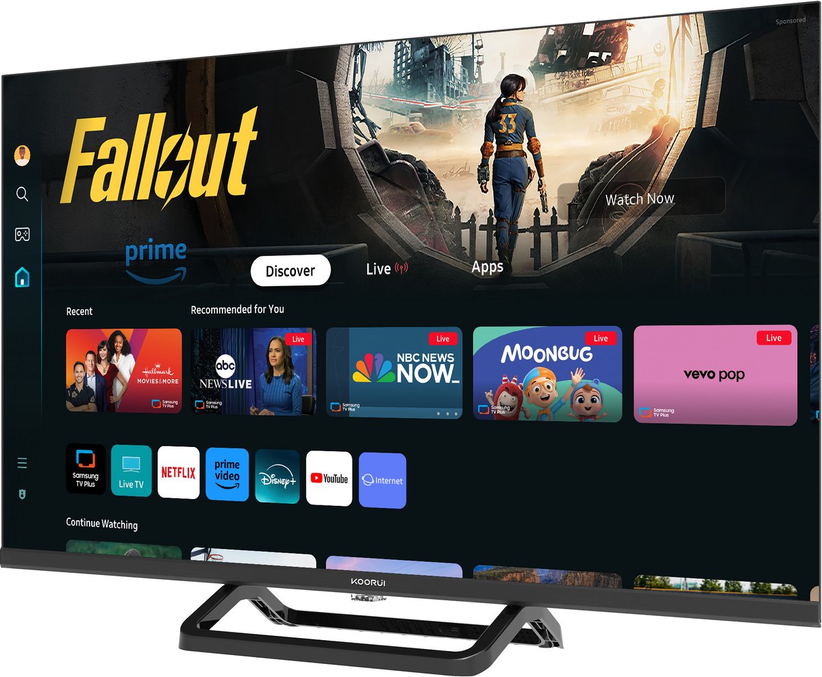 Koorui Smart TV - Tizen OS - LED Full HD - 32 inch/81 cm - Streaming apps - AirPlay - Controle Mode - HDMI x3, USB x2, CI+ - Tripple Tuner DVB-T/T2/S/S2/C - Frameless Design - Enkelvoudige standaard - Geassembleerd in Nederland- K32Q1H-T8M