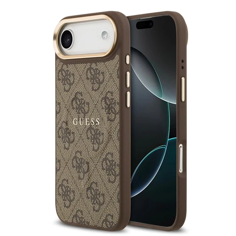 Guess iPhone Air Backcover hoesje - Magsafe - 4G Classic Logo - Gold Edge - Bruin