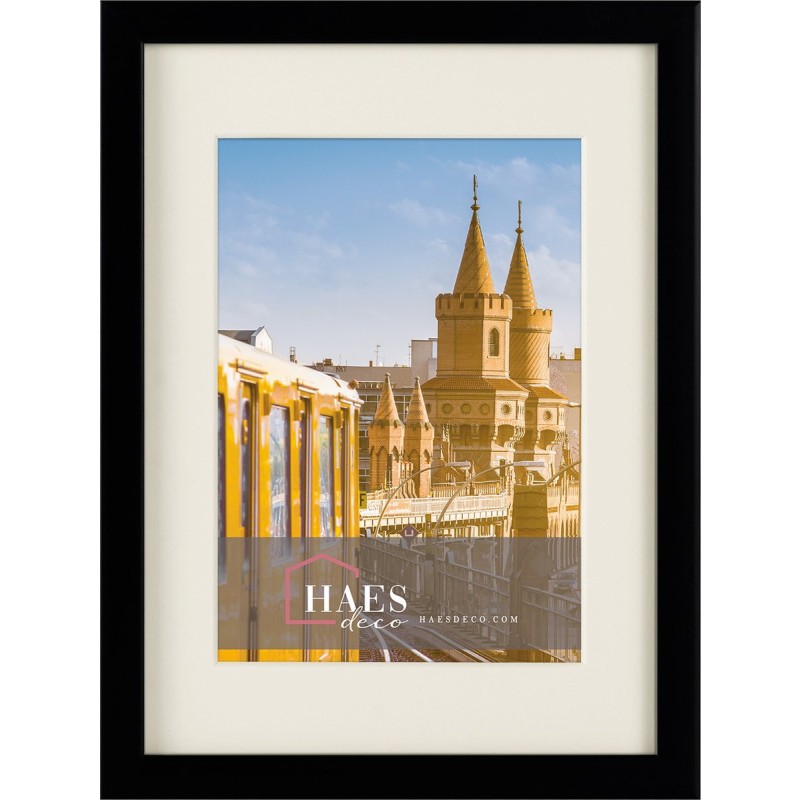 Haes Deco Fotolijst Berlin zwart met passepartout voor foto formaat 9x13 en 13x18 - SP12118