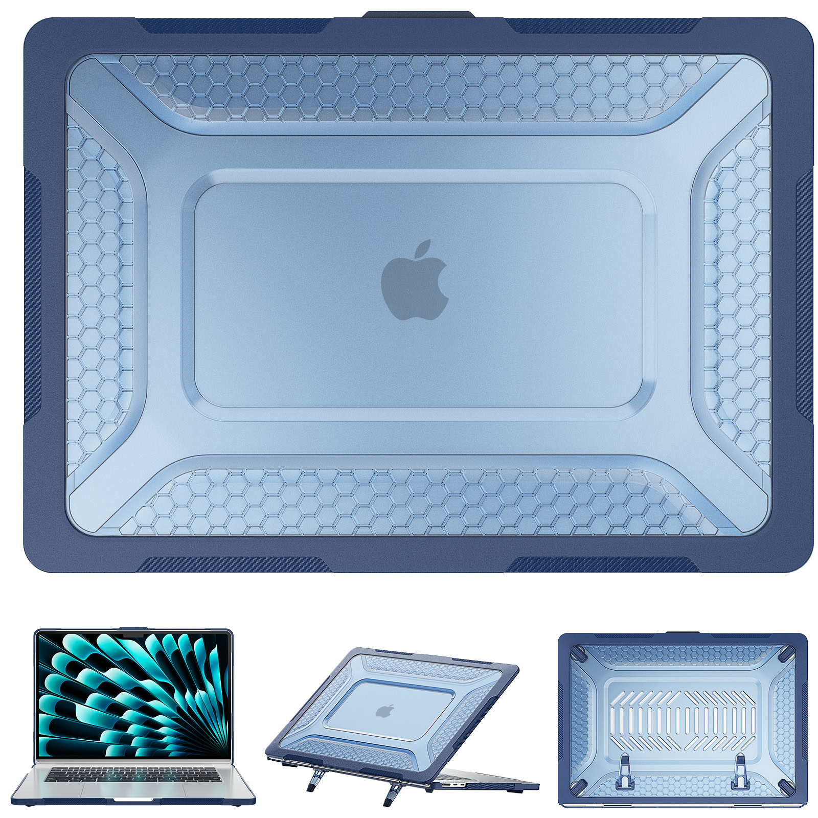 Turtle Shift Laptopcover Shield MacBook Air 15.3 inch 2023 / 2024 M3 / 2025 M4 / 2026 M5 - Blauw