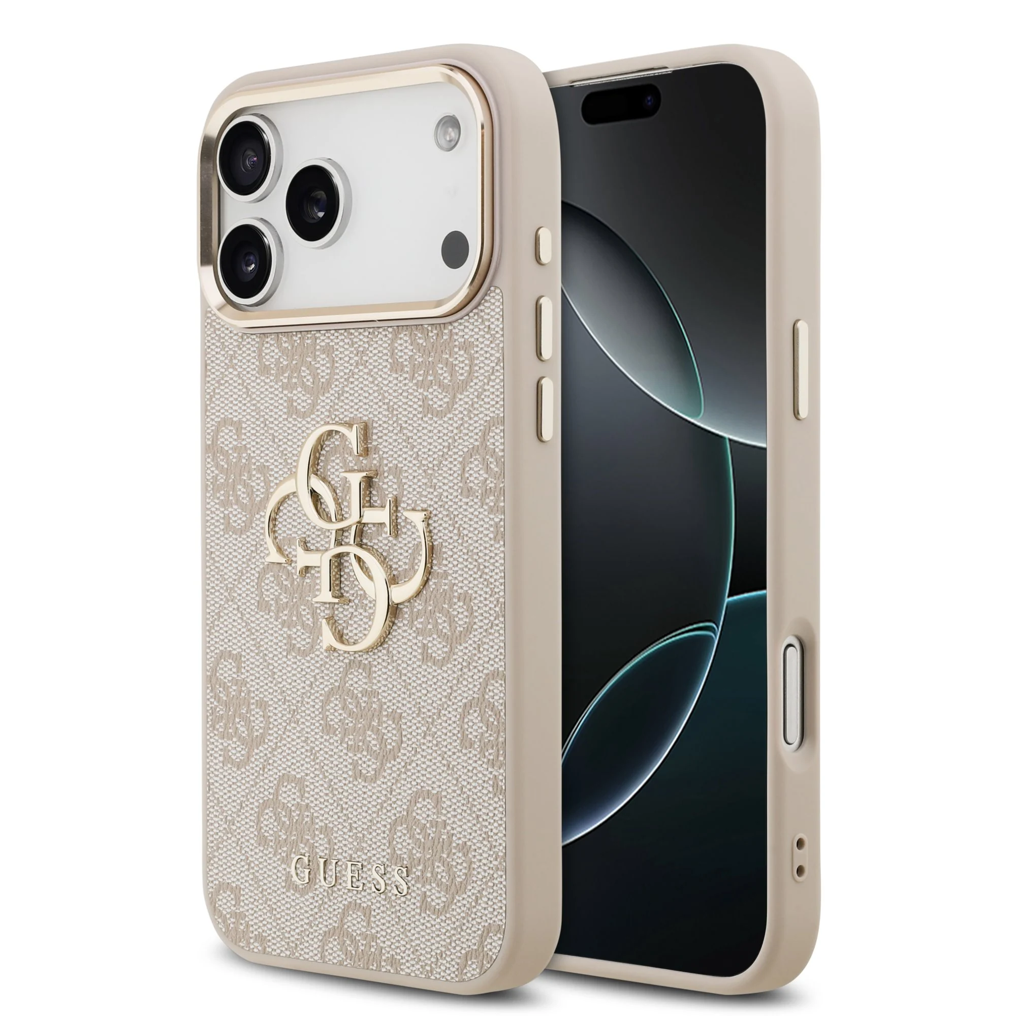 Guess 4G Metal Logo hoesje voor iPhone 17 Pro Max en iPhone 18 Pro Max - Roze