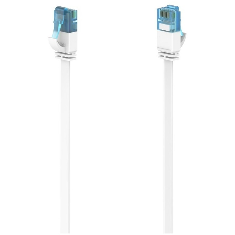 Hama Netwerkkabel, CAT-6a, 10 Gbit/s, U/UTP, plat, 5,00 m UTP kabel Wit
