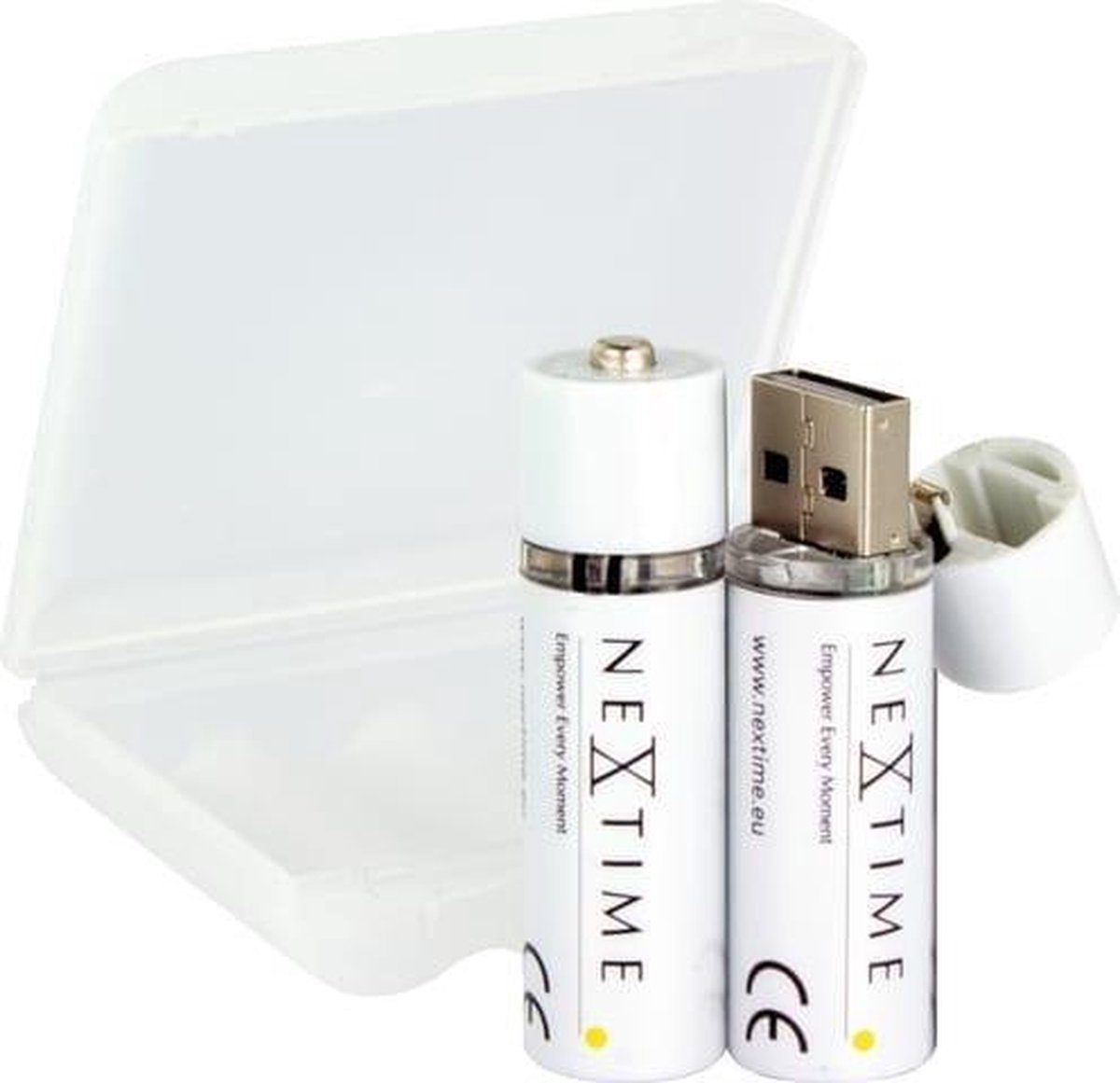 2 Oplaadbare AA USB batterijen NeXtime