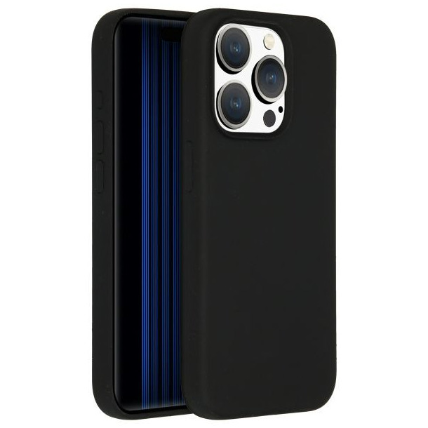 Accezz Liquid Silicone Backcover met MagSafe iPhone 15 Pro Telefoonhoesje Zwart