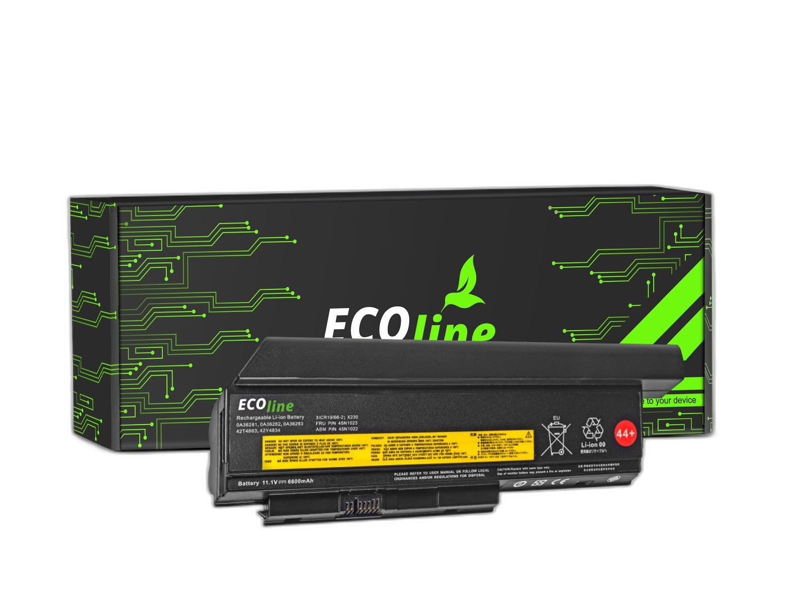 EcoLine - 42T4861 Batterij Compatibel Met De Lenovo ThinkPad X220 X220i X220s / 11.1V 6600mAh