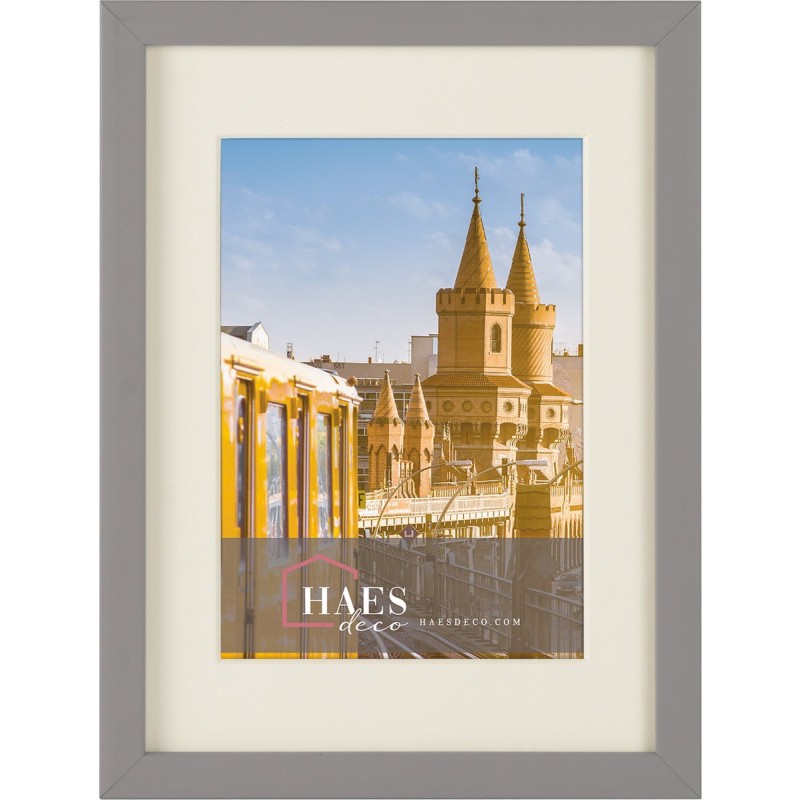 Haes Deco Fotolijst Berlin grijs met passepartout voor foto formaat 9x13 en 13x18 - SP12318