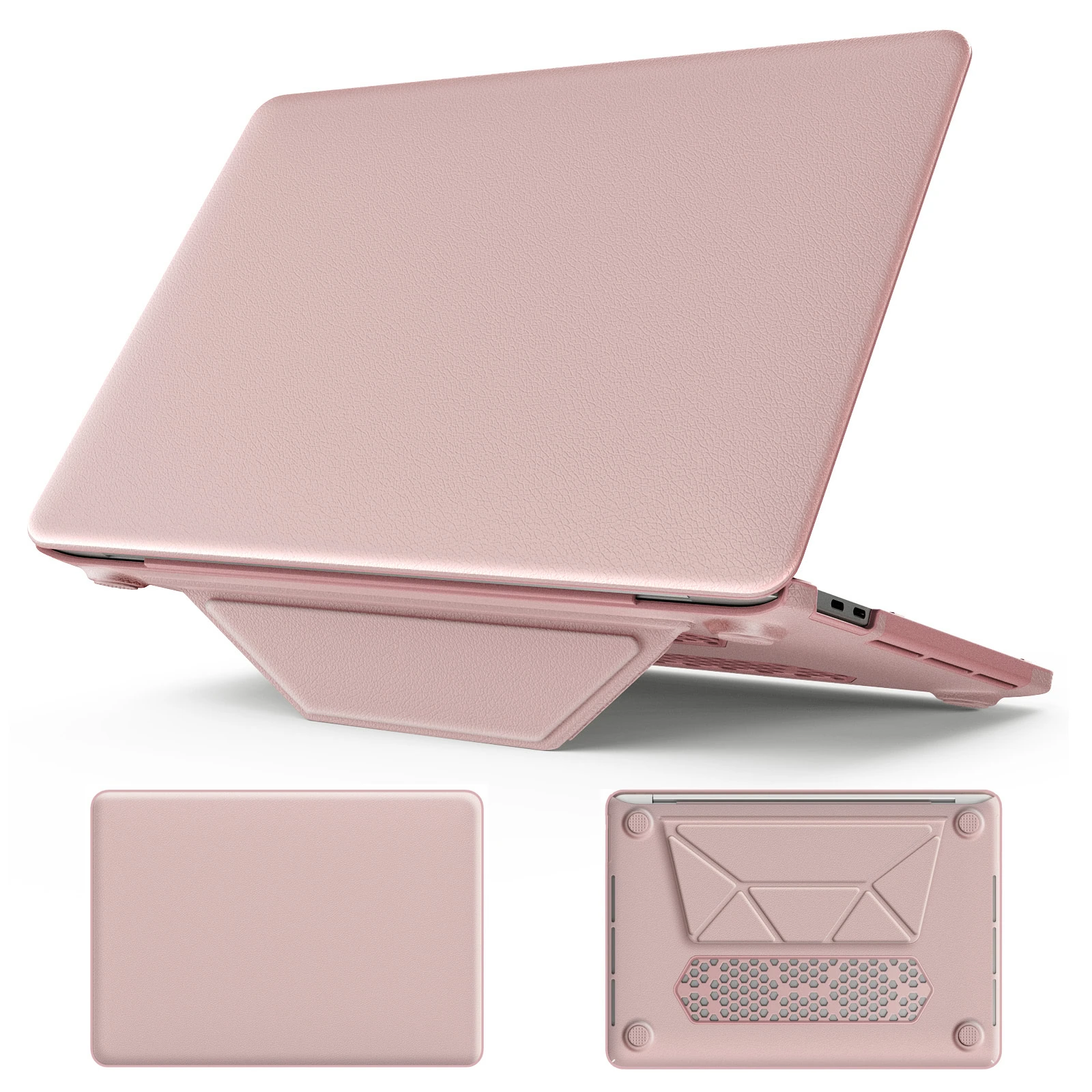 Turtle Shift vegan leer Laptopcover MacBook Pro 13 inch - 2022 / 2020 / 2019 / 2018 / 2017 - Roze