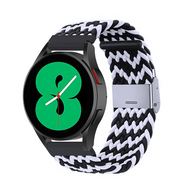 Braided nylon bandje - Zwart / wit - Huawei Watch 5 - 46mm