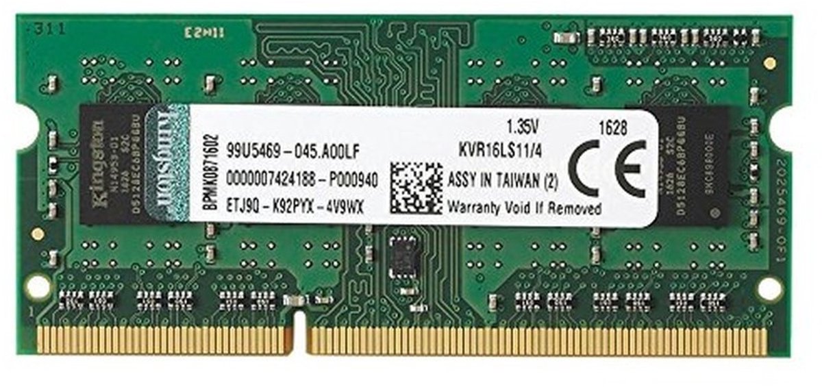 Kingston 4GB DDR3L 1600MHz Laptopgeheugen – SO-DIMM PC3L-12800 | ACR16D3LS1KBG/4G