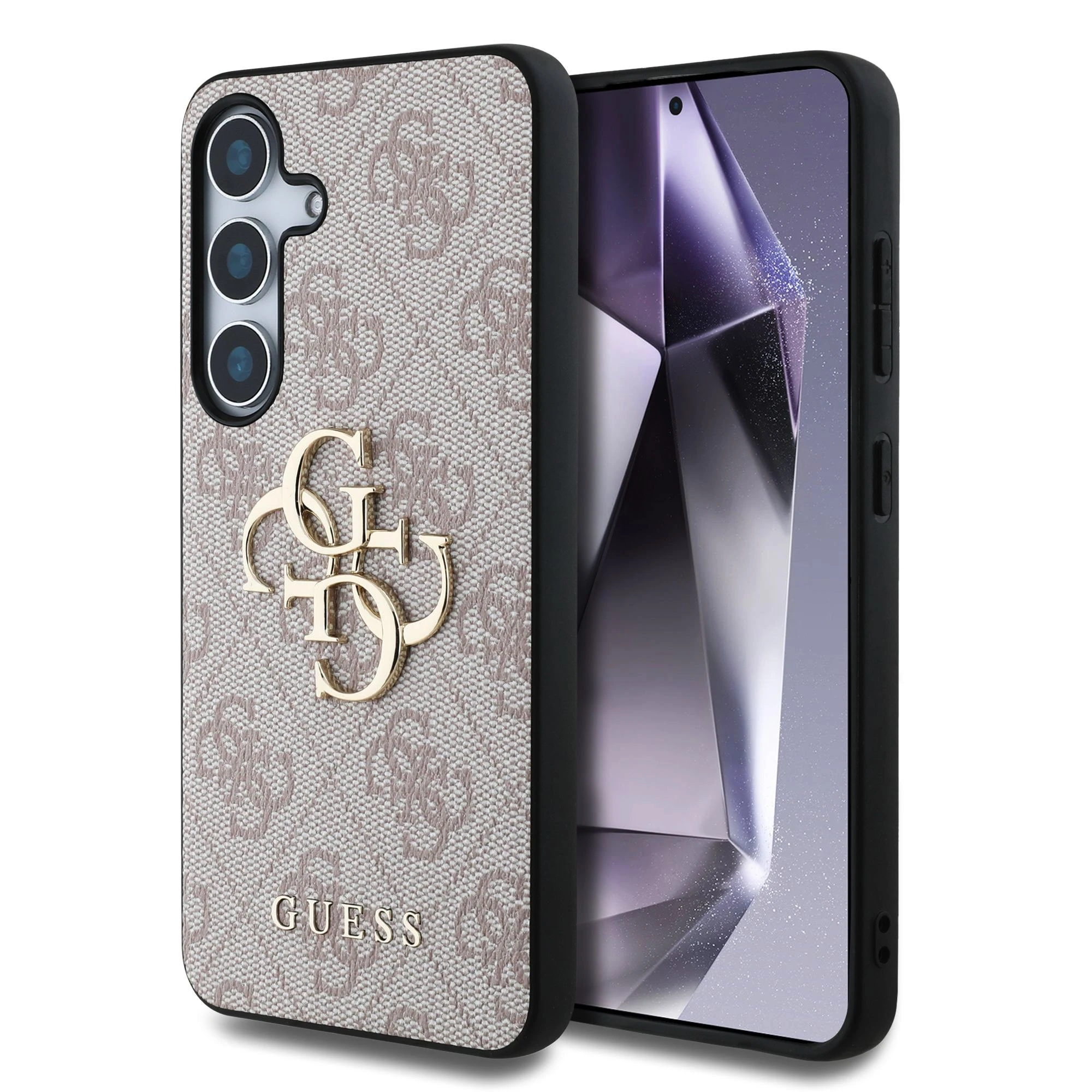 Guess Metal Logo Samsung Galaxy S25 hoesje - Roze
