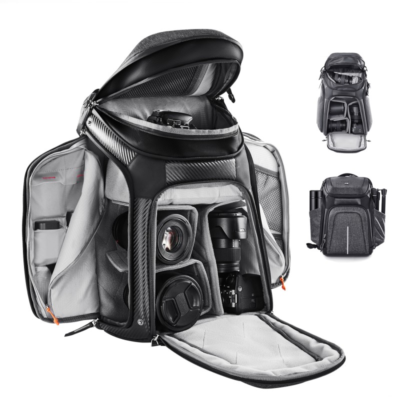 K&F Concept camera rugzak grijs 25 liter voor 2 camera's en 4 lenzen
